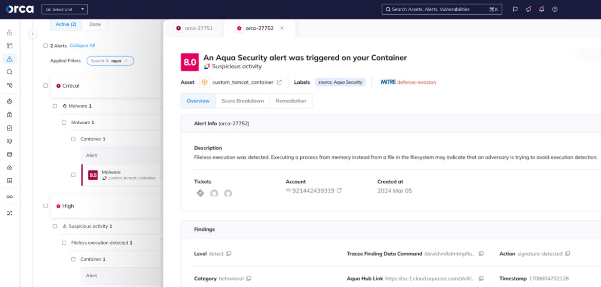 Aqua Security - product screenshot