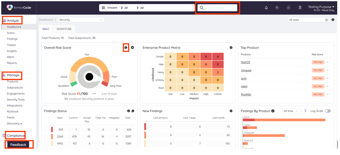 ArmorCode - product screenshot