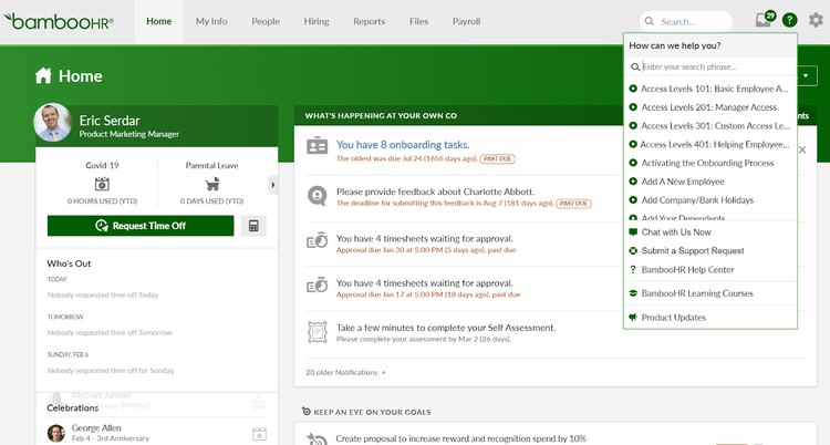 BambooHR - product screenshot