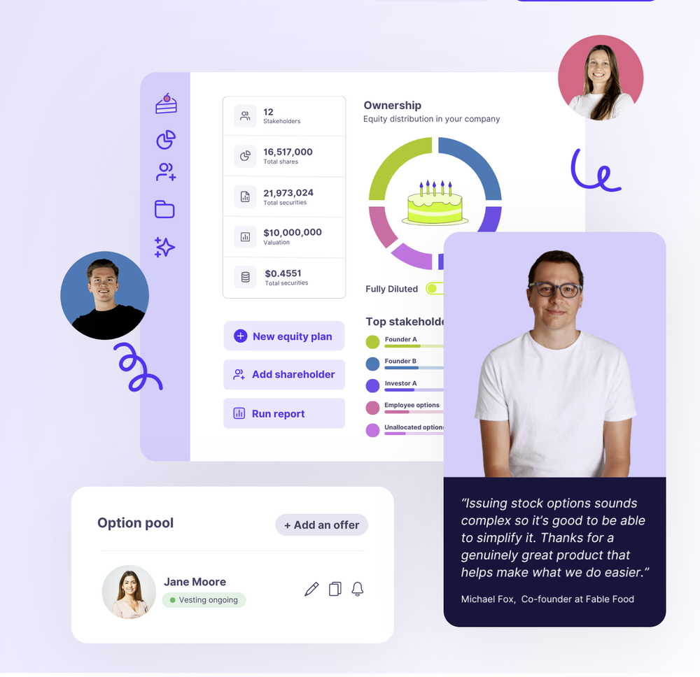 Cake Equity Startup - product screenshot
