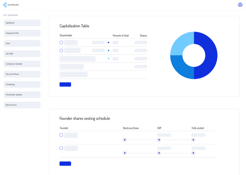 Capbase Startup Choice - product screenshot