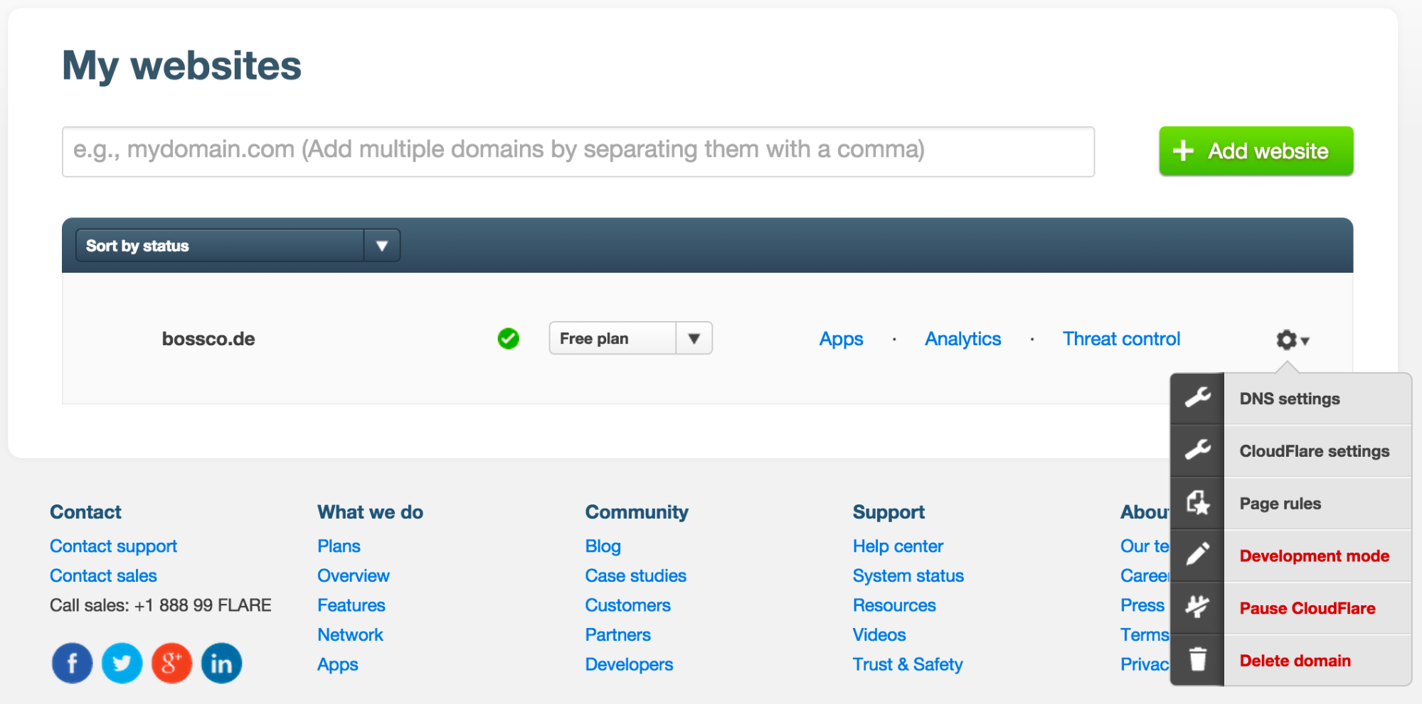 cloudflare - product screenshot
