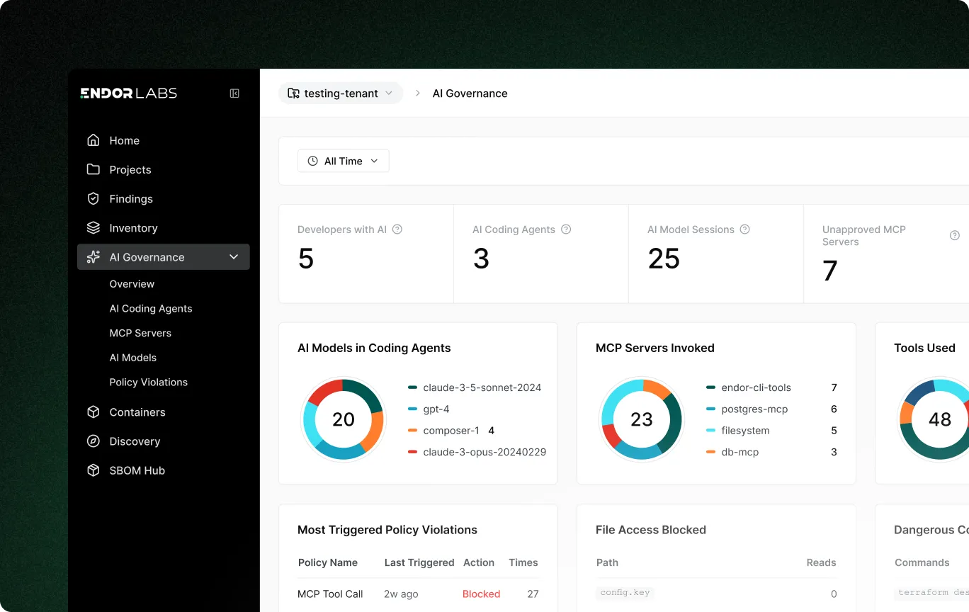 Endor Labs, 2026 - product screenshot
