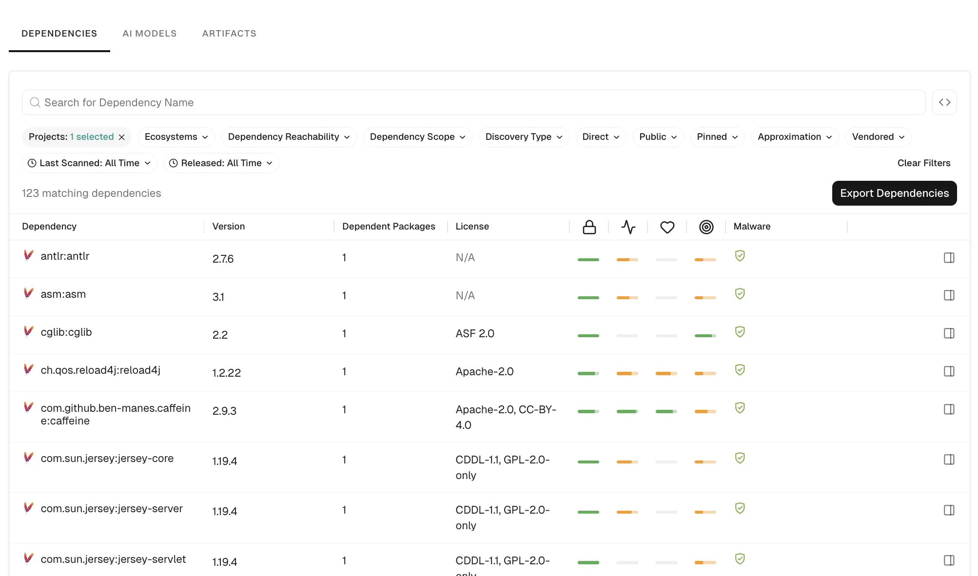 Endor Labs - product screenshot