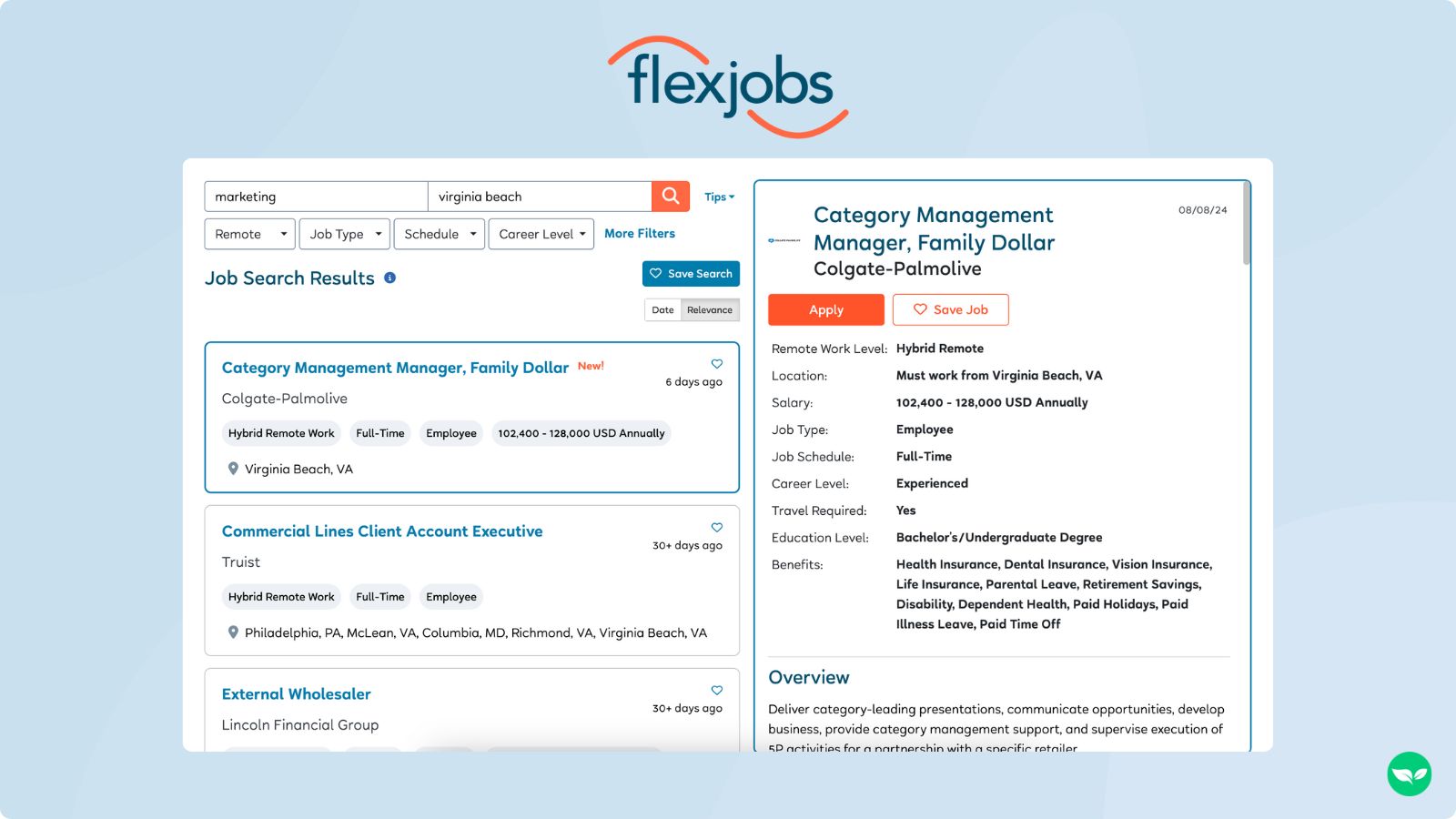 FlexJobs - product screenshot