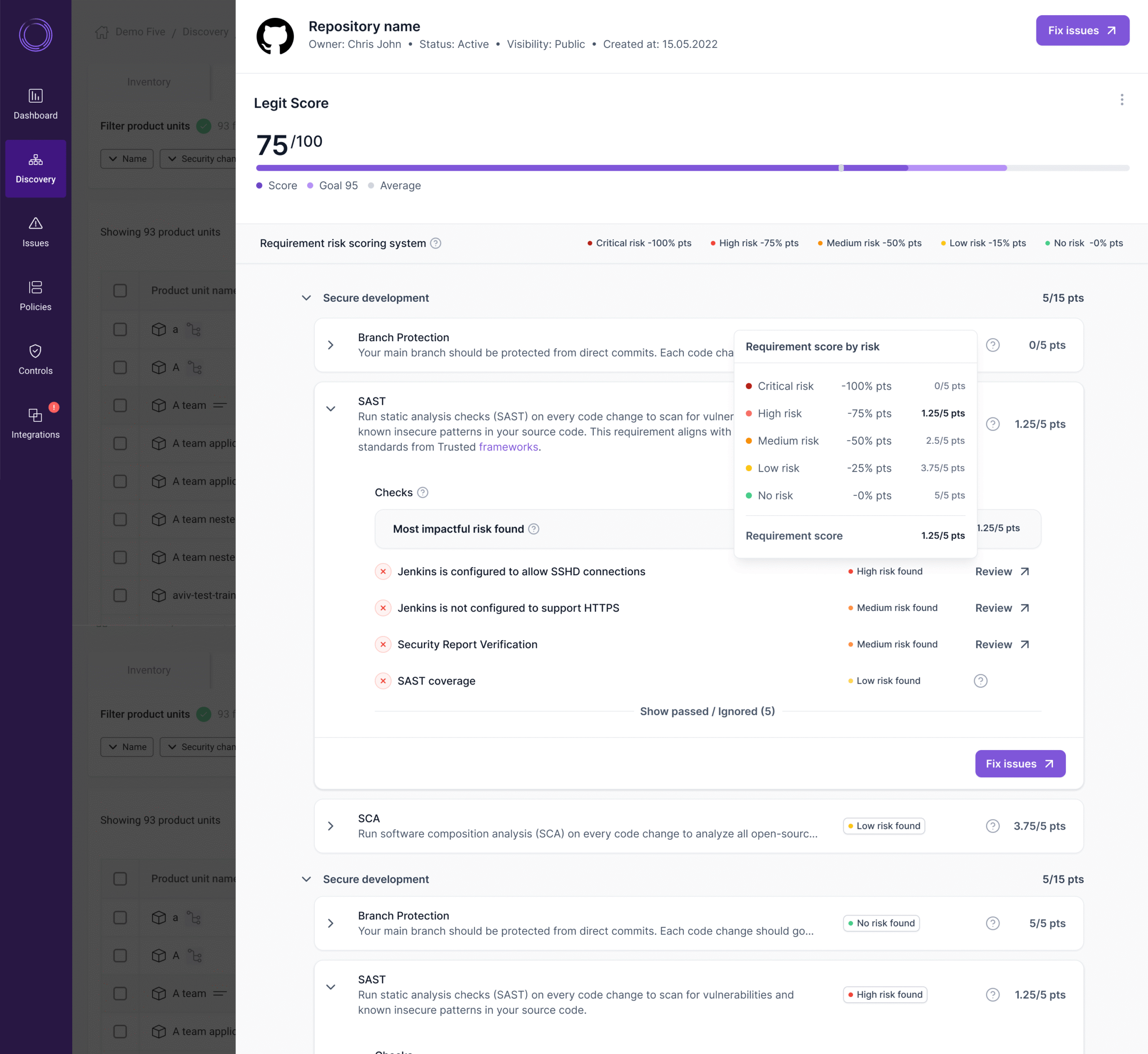 Legit Security Which Wins - product screenshot