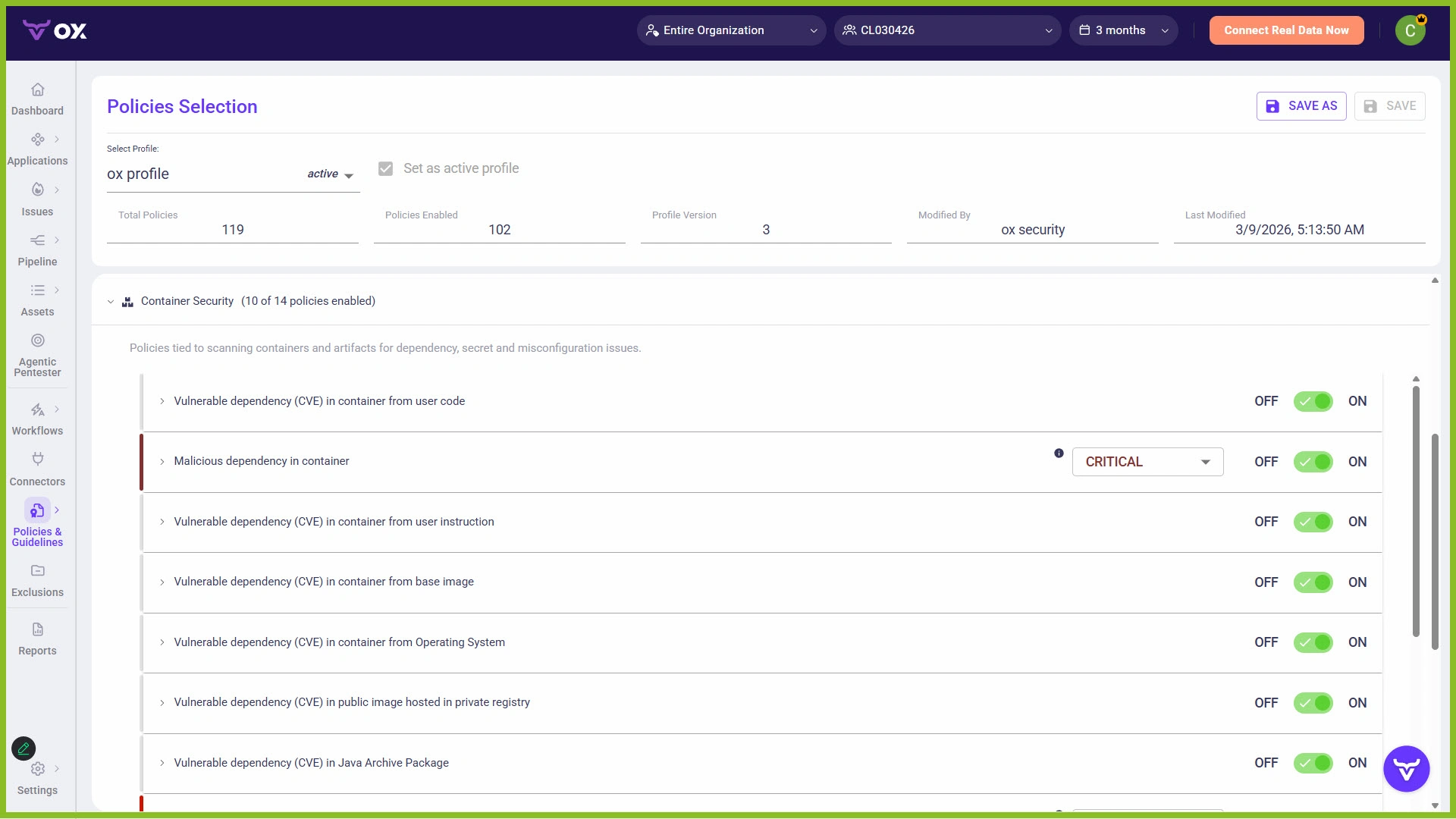 OX Security - product screenshot