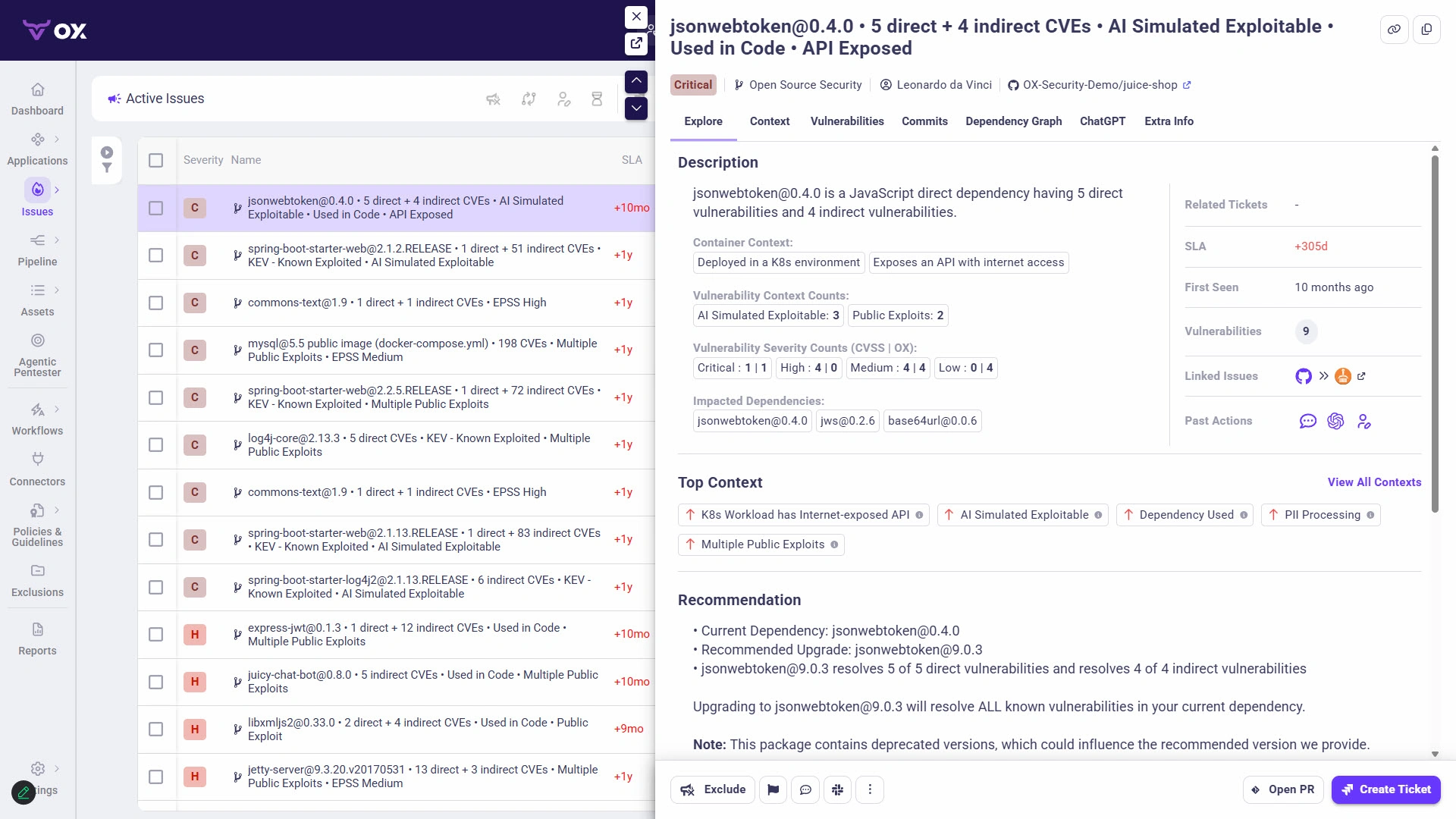 OX Security - product screenshot