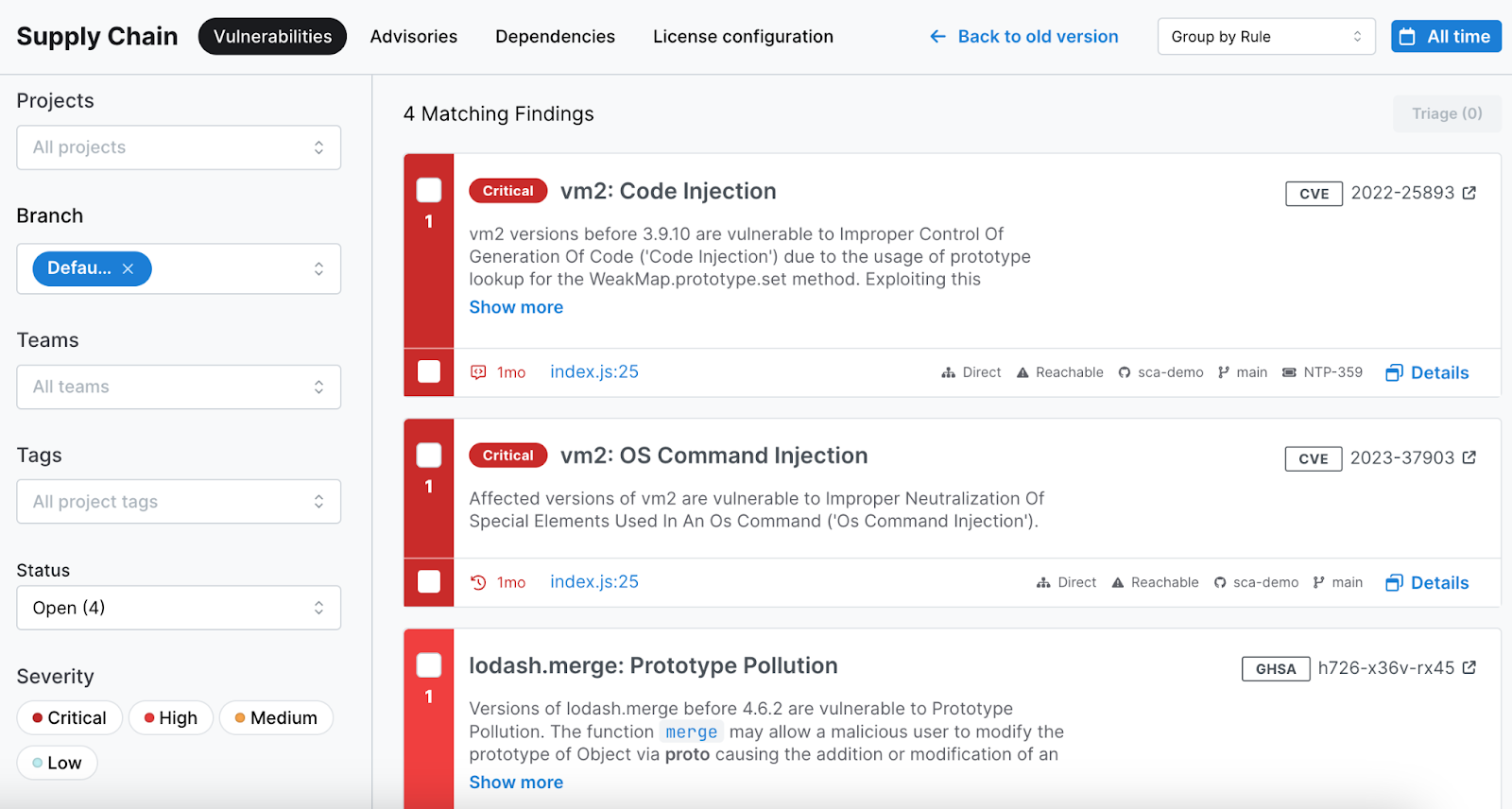 Semgrep - product screenshot