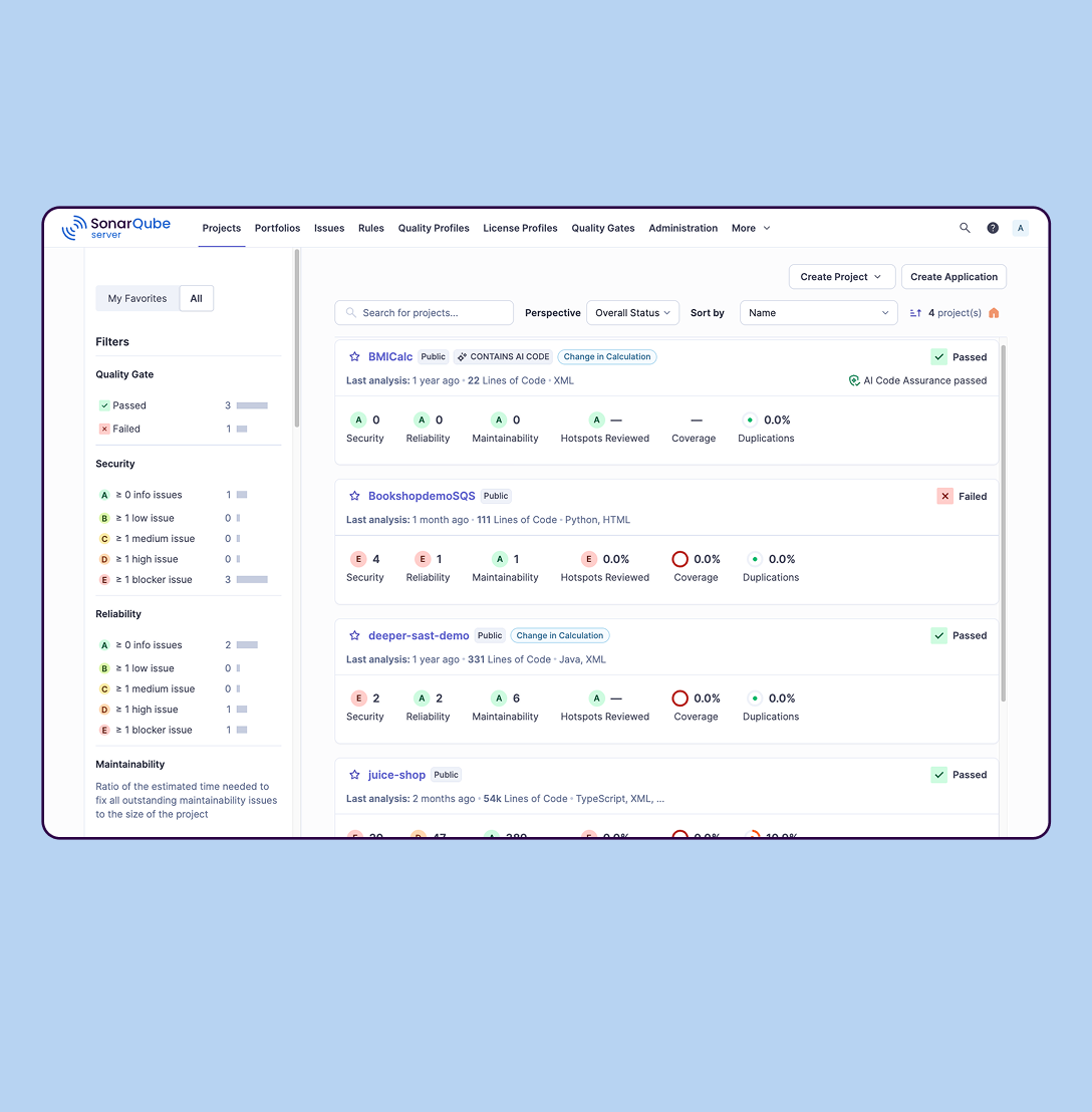 SonarQube - product screenshot