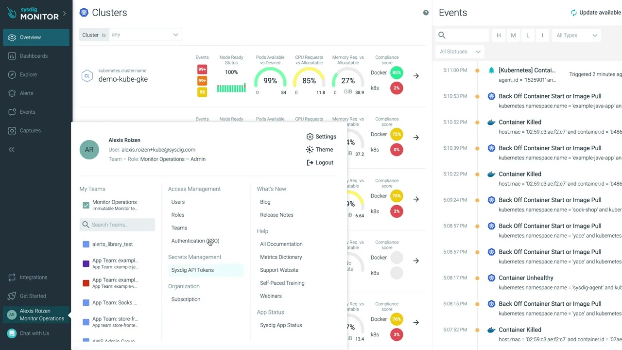 Sysdig Secure - product screenshot