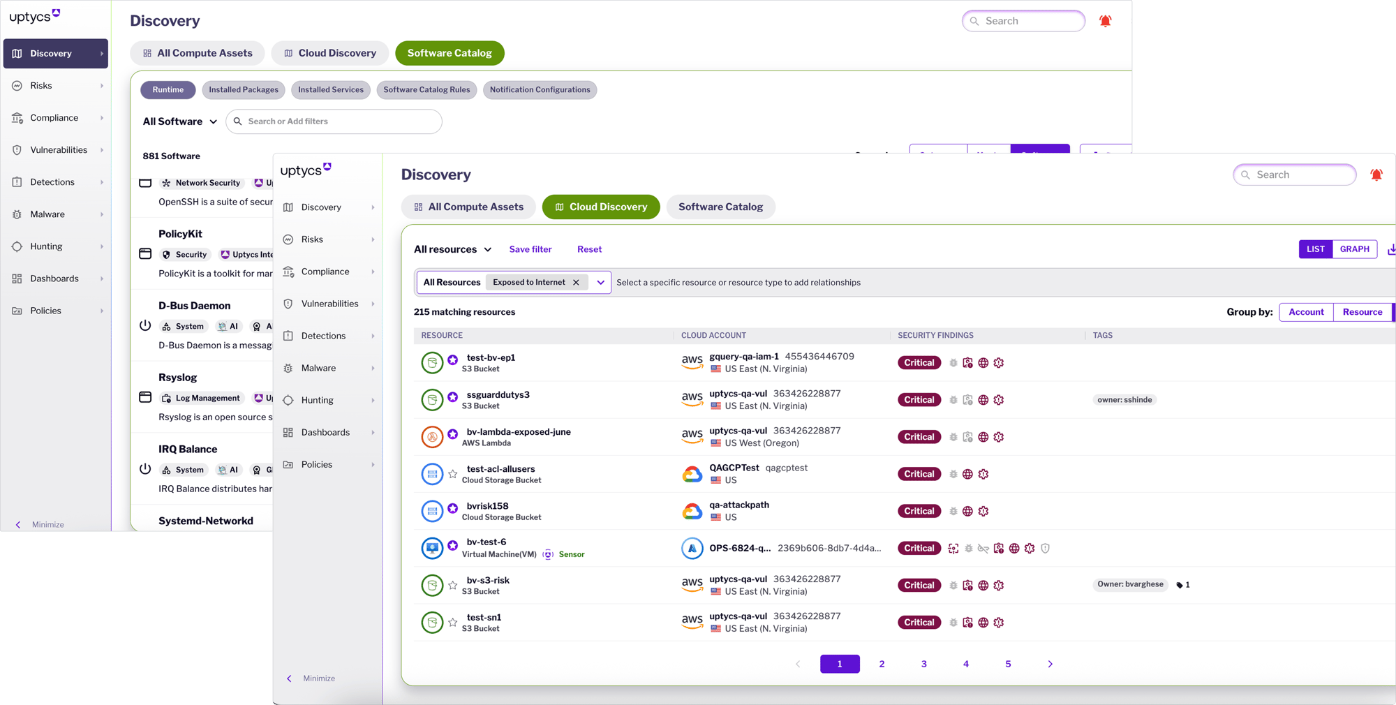 Uptycs - product screenshot