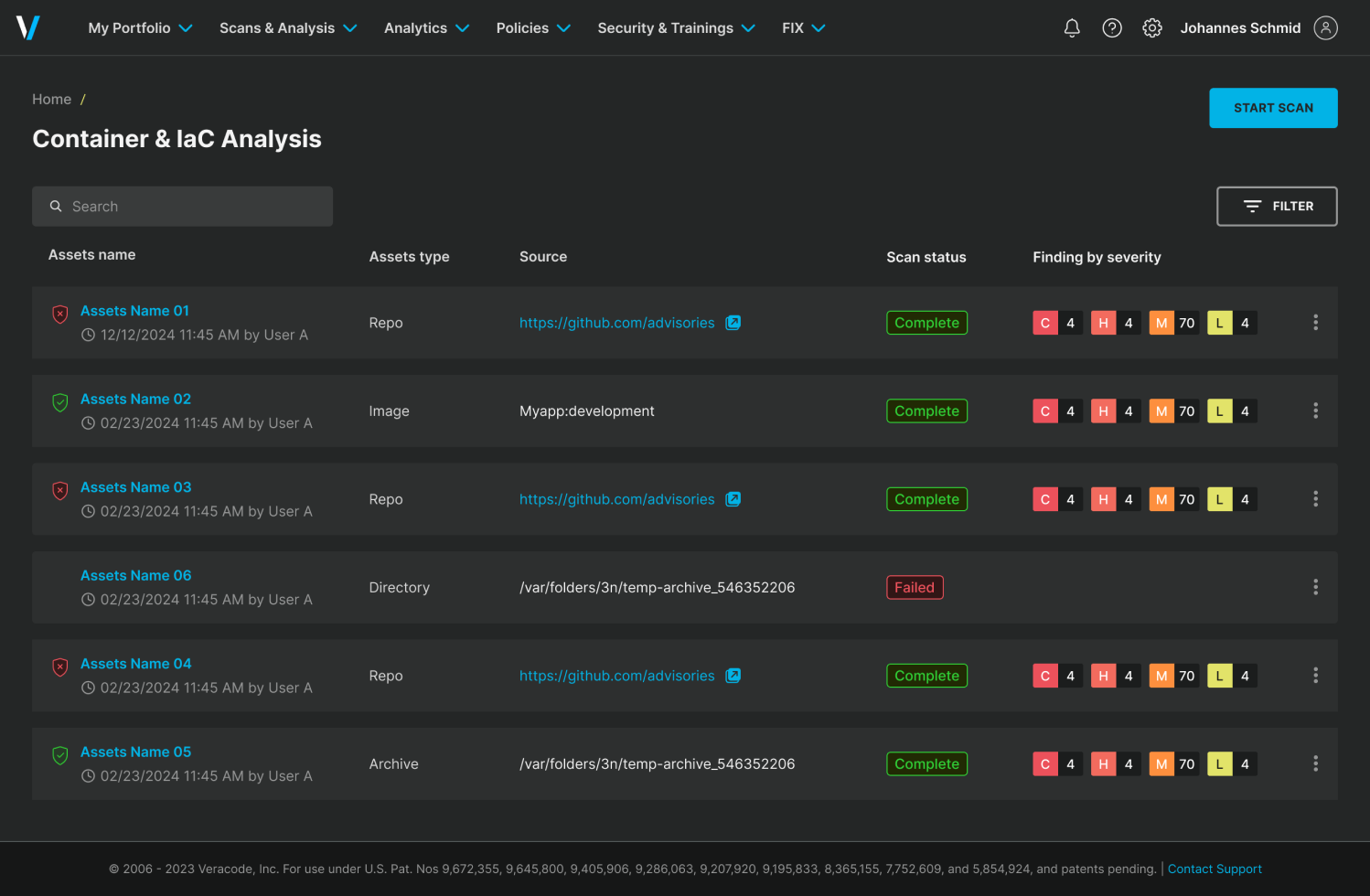 Veracode - product screenshot