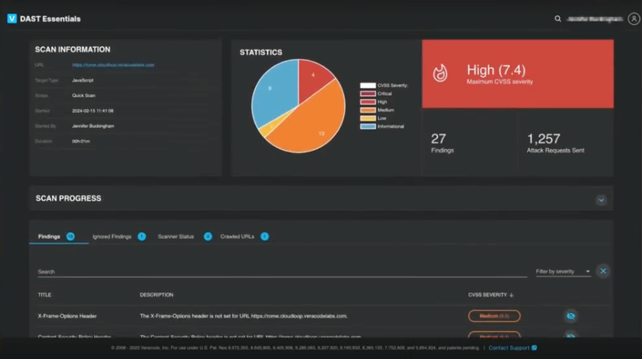 Veracode - product screenshot