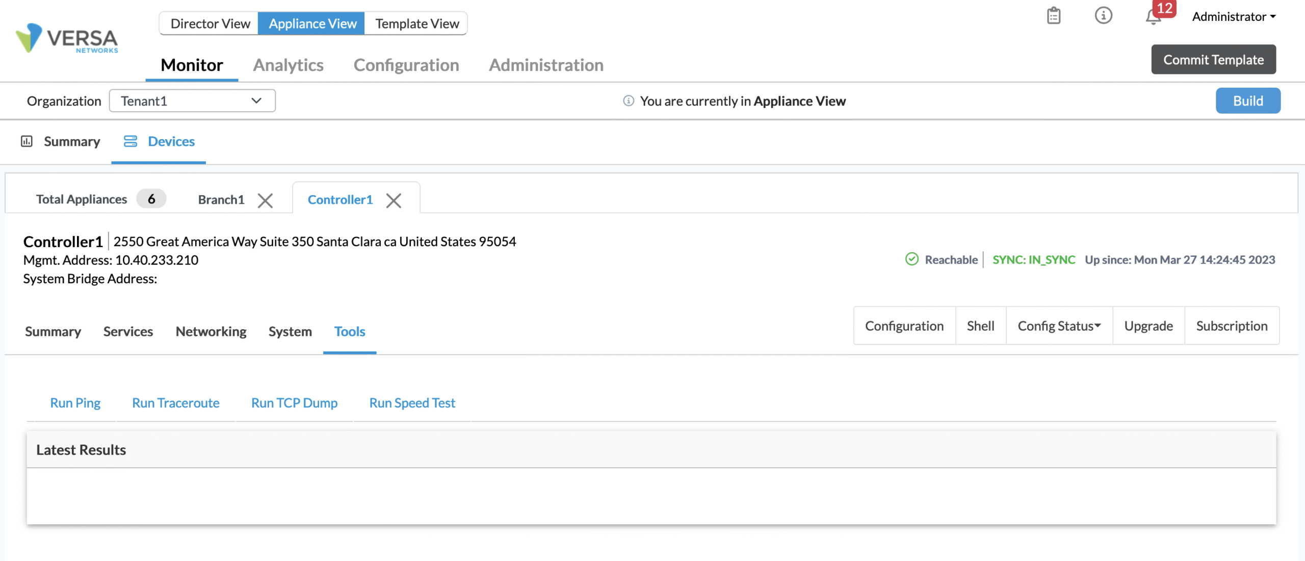 Versa Networks - product screenshot