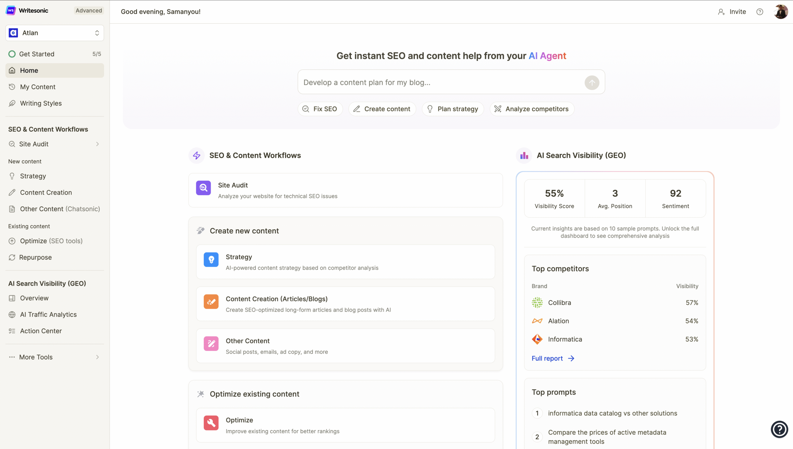 Writesonic - product screenshot