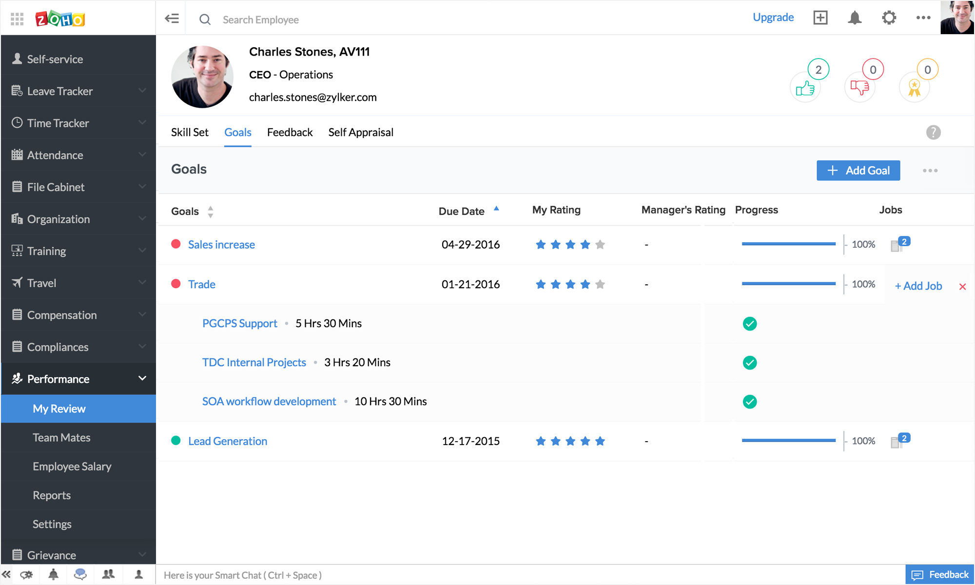Zoho People - product screenshot