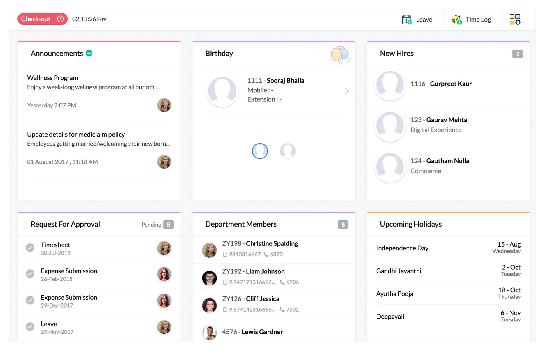 Zoho People - product screenshot